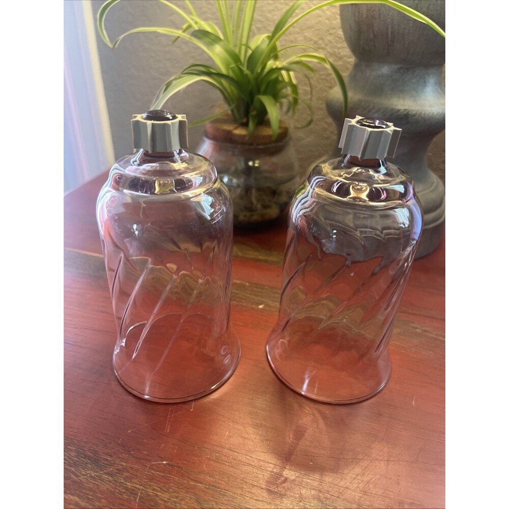 2 Home Interior Votive Cups Holder Pegged Large Light Pink Spiral Body Tulip